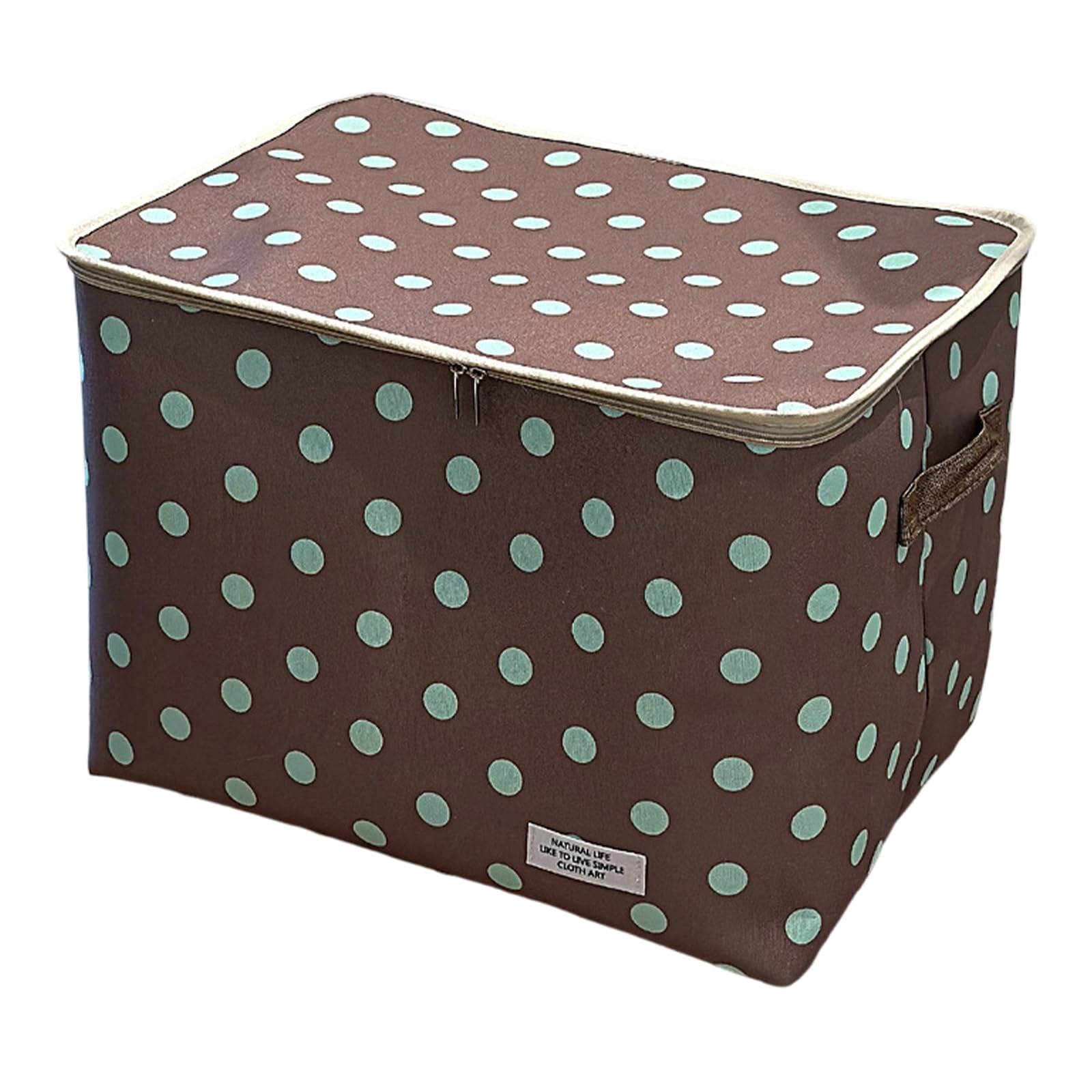 Tfaoys Millet Shell Color Bedroom Storage Box With Covered Zippered Lid, Foldable Fabric Organizer With Side Handles For Linens And Clothes Fabric Storage Box Zippered Closet Organizer
