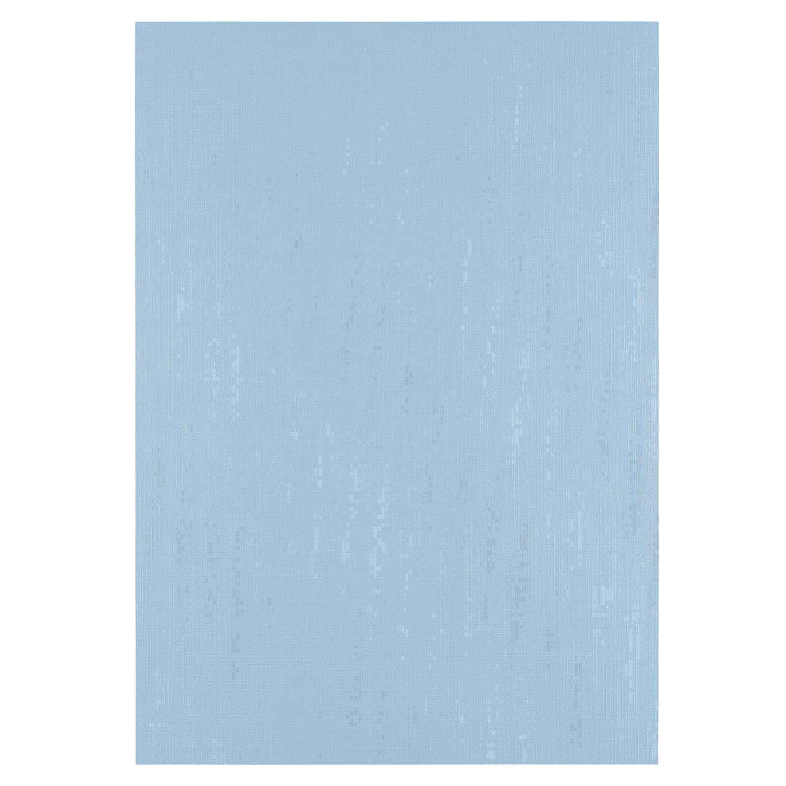 Vaessen Creative Linen Cardstock A4-25 pcs - Water (Blue) - 250 GSM Coloured Paper - Card Making Supplies for Scrapbooking and Crafting