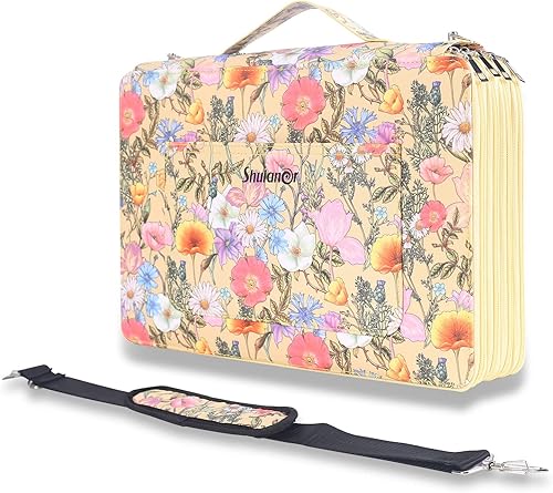 Miniatura 2 de Shulaner Estuche para lápices de colores, 128 ranuras grandes con capacidad para 384 lápices o 256 bolígrafos de gel con cierre de cremallera de 4