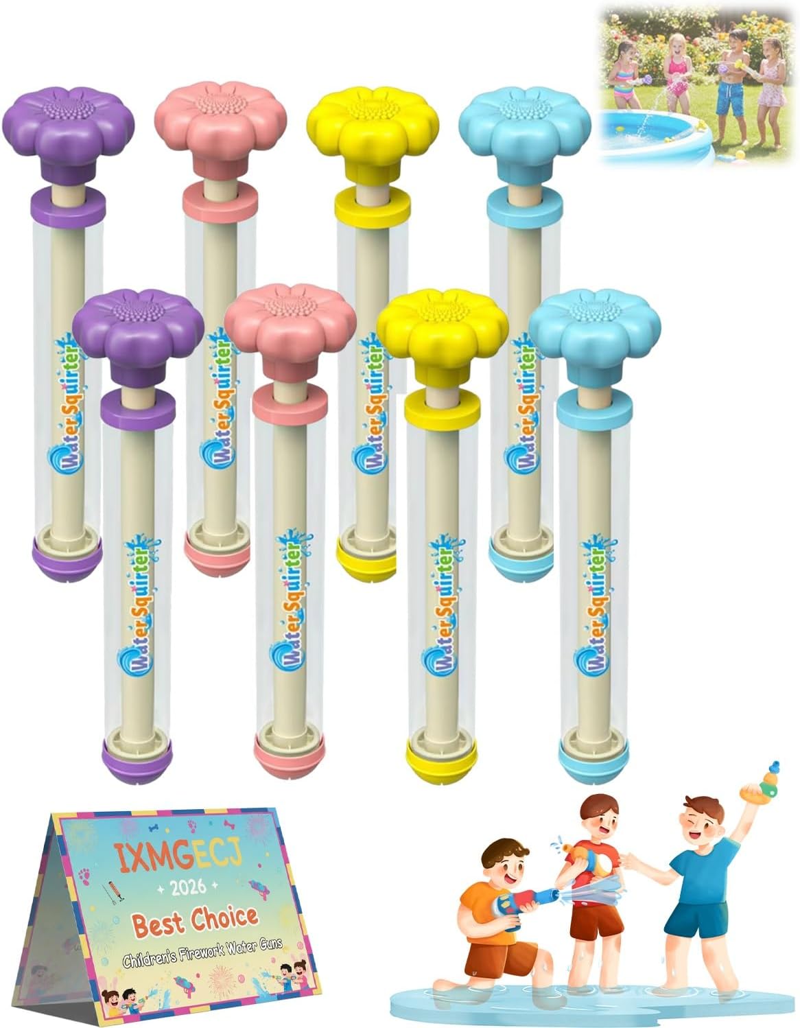 Water Gun Firework for Kids Sprays Waters in a Firework-Like Pattern Samll Waters Blaster Style High-Pressure Summer Pool Beach Backyard Outdoor Party Favors