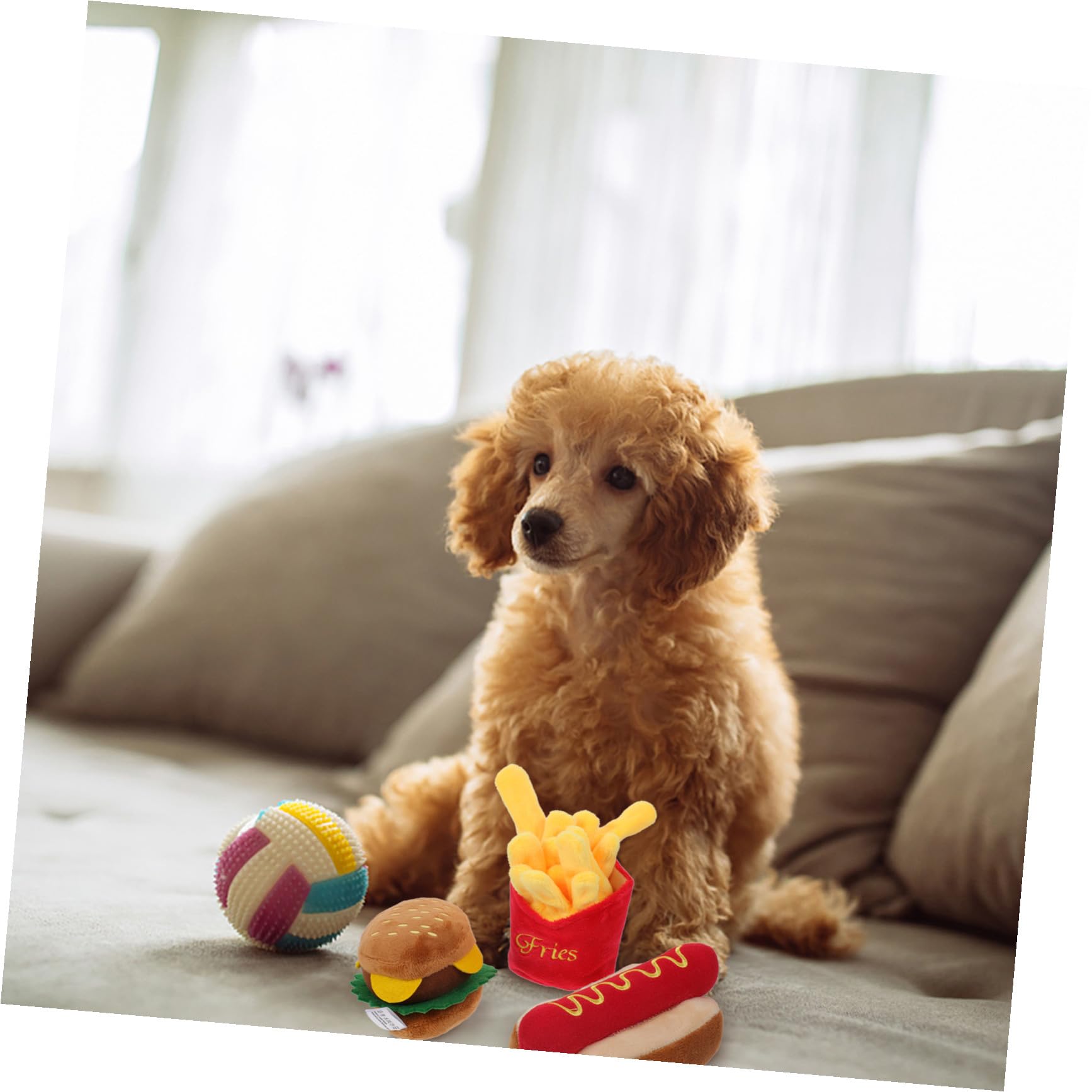 ULTECHNOVO Sonore en Peluche Dispositif Sonore Intégré, Design Imitation Nourriture Résistant aux Morsures pour Chien pour Jouer et Tirer, Adapté aux Chiots