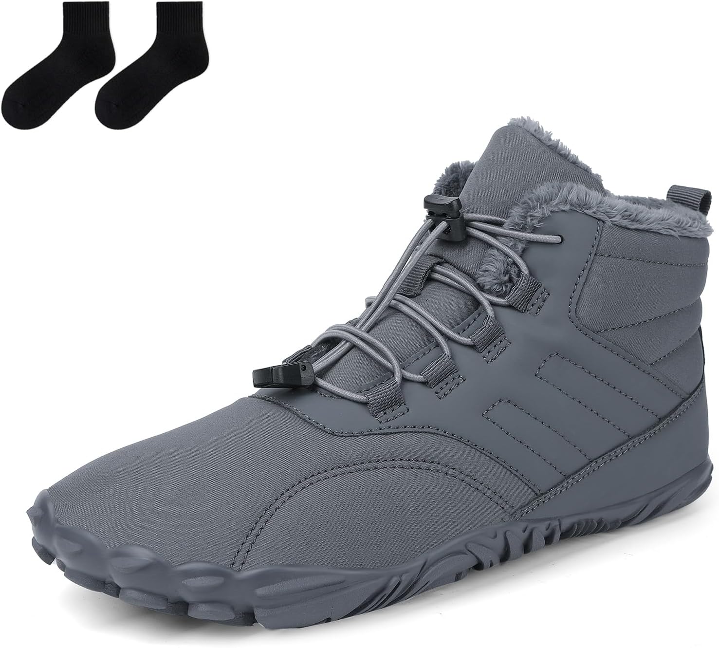 CLOUDEMO Hike Barefoot Winter Shoes, Five Finger Footwear, Snow Boots Men Winter (Blue,8.5 Women/7 Men)