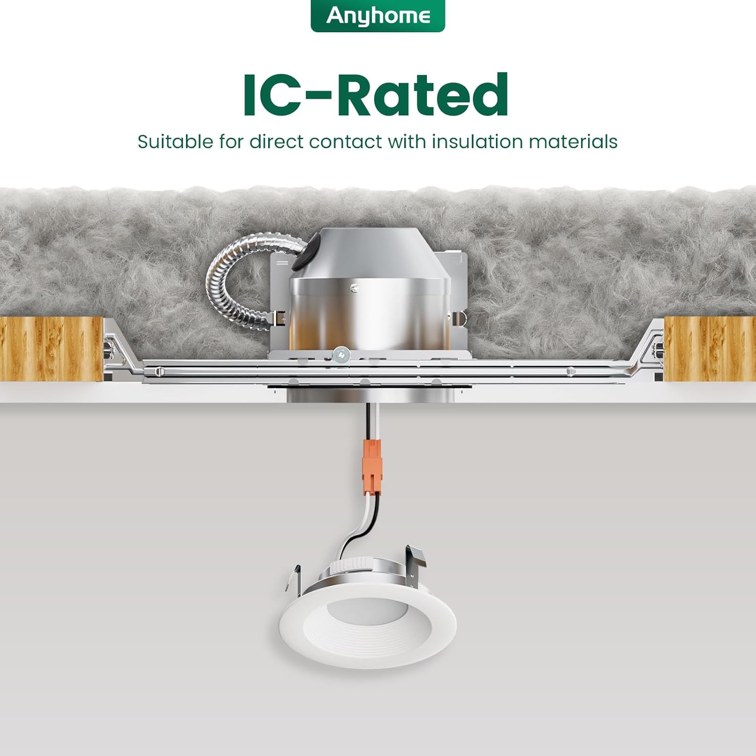 6 Pack 4 Inch Recessed Lighting Housing,Can Light Housing,New Construction Recessed Lighting,IC Rated & Air Tight,TP24 Connector,ETL Listed - Image 3