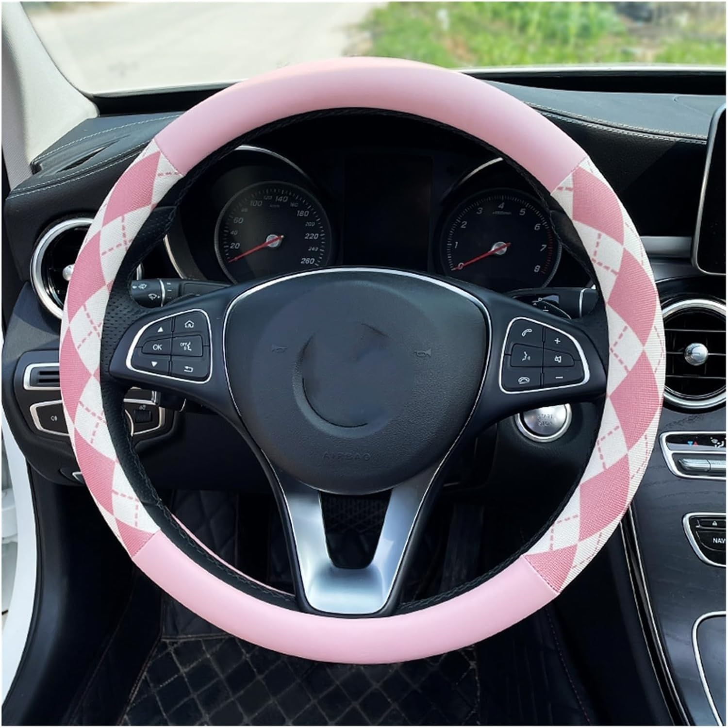 Car Steering Wheel Cover for Car Steering Wheel Cover Leather Car Interior for Men and Women Comfortable and Soft (Color : 1#)