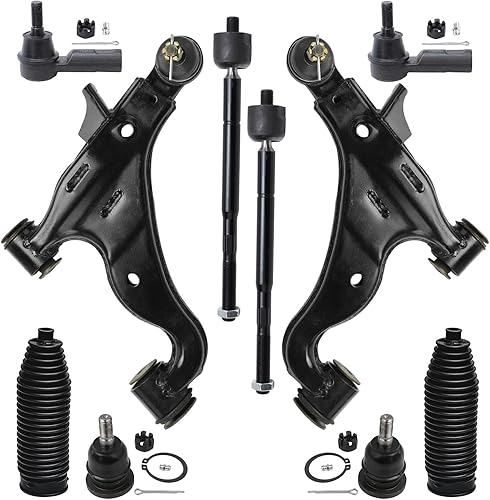 Miniatura 430 de Detroit Axle - Kit de suspensión frontal de 10 piezas para Chevy Trailblazer EXT GMC Envoy XL XUV Buick Rainier Isuzu Ascender Olds Bravada, brazos