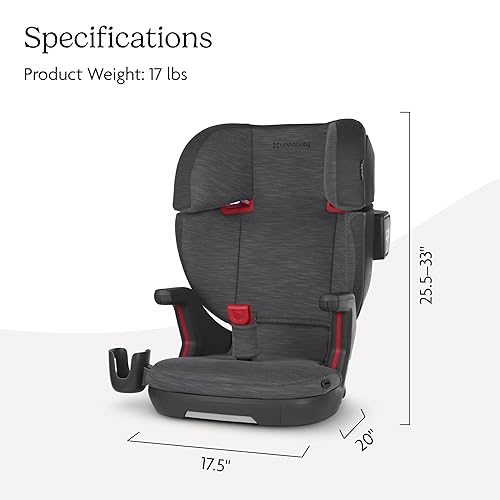 Miniatura 7 de UPPAbaby Alta V2 Asiento elevador de respaldo alto/siete posiciones, reposacabezas de apoyo activo para niños en crecimiento/guía de cinturón carbón