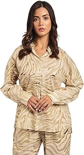 Dalydress Womens Fancy Long Sleeve Printed Voile Shirt DRWxx002315 Modern