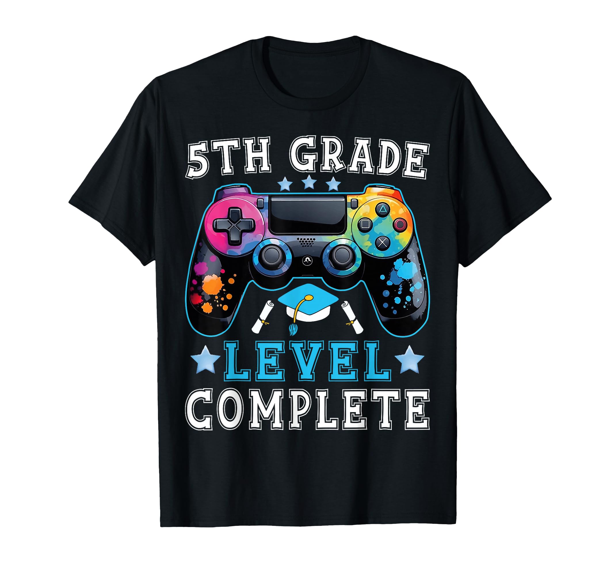 5th Grade Level Complete Last Day Of School Gamer Graduation T-Shirt
