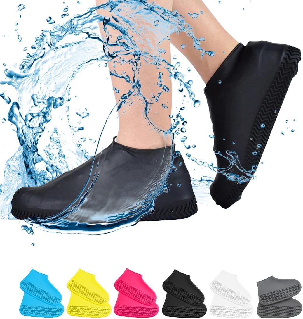 Secret Treasure Waterproof Rain Shoes Cover Reusable Silicone Shoe Cover for Rain Rainproof Shoes Cover Dust Proof Reusable Rain Boots for Cycling, Outdoor, Camping (Random Color) (Medium For Kids)