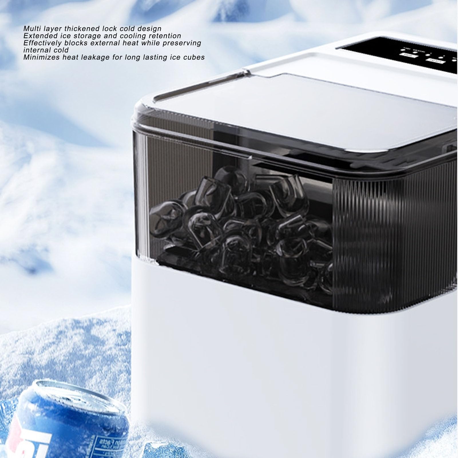 Cryfokt Automatic Ice Maker, 26 Lb 24h Countertop Ice Machine With 2 Cube Sizes And Self, Food Grade Stainless Steel Mold, For Home Office Kitchen RV on Fridge.com - View 4