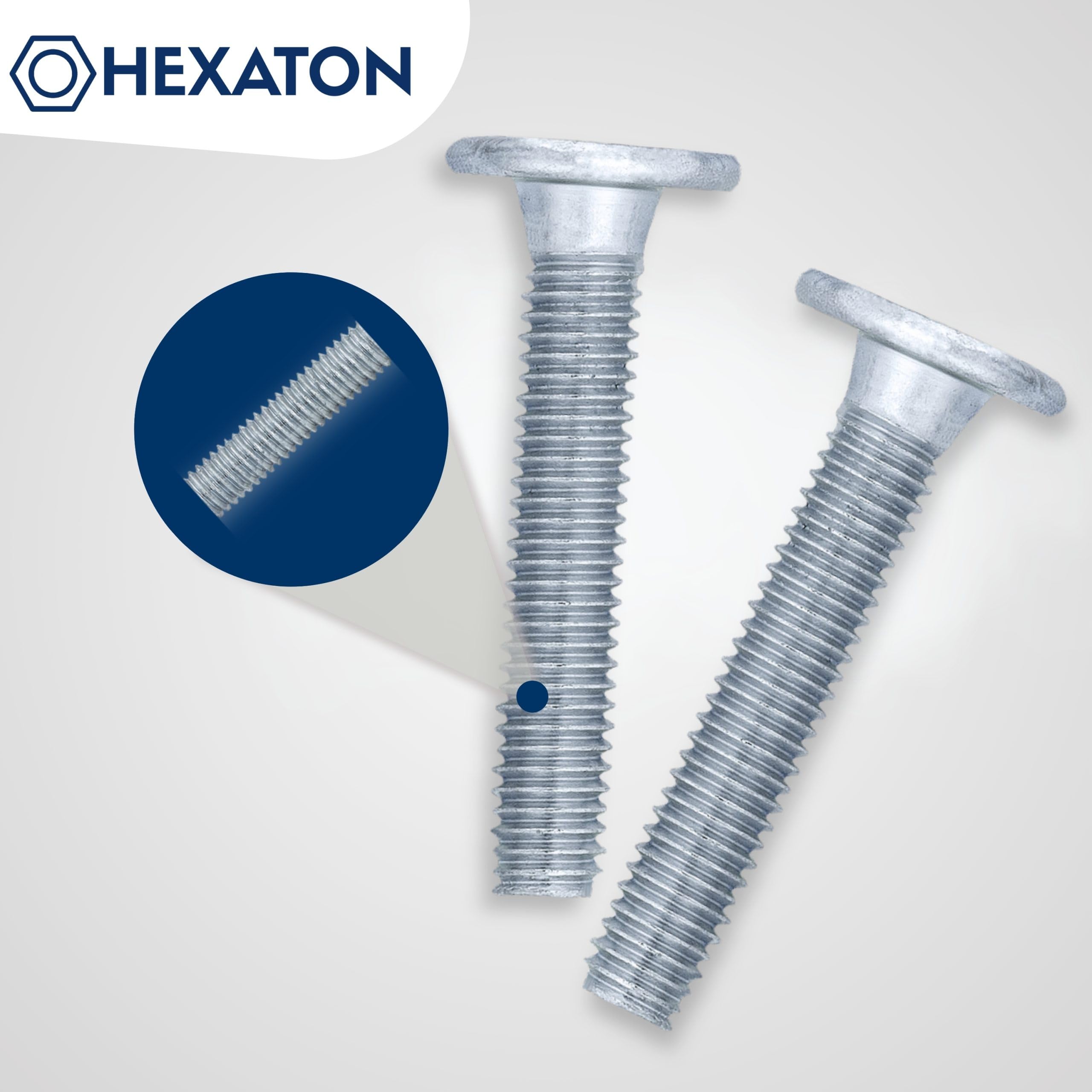 HEXATON Flat Head Furniture Screws Hex Drive Socket Metric Thread M6 x ...