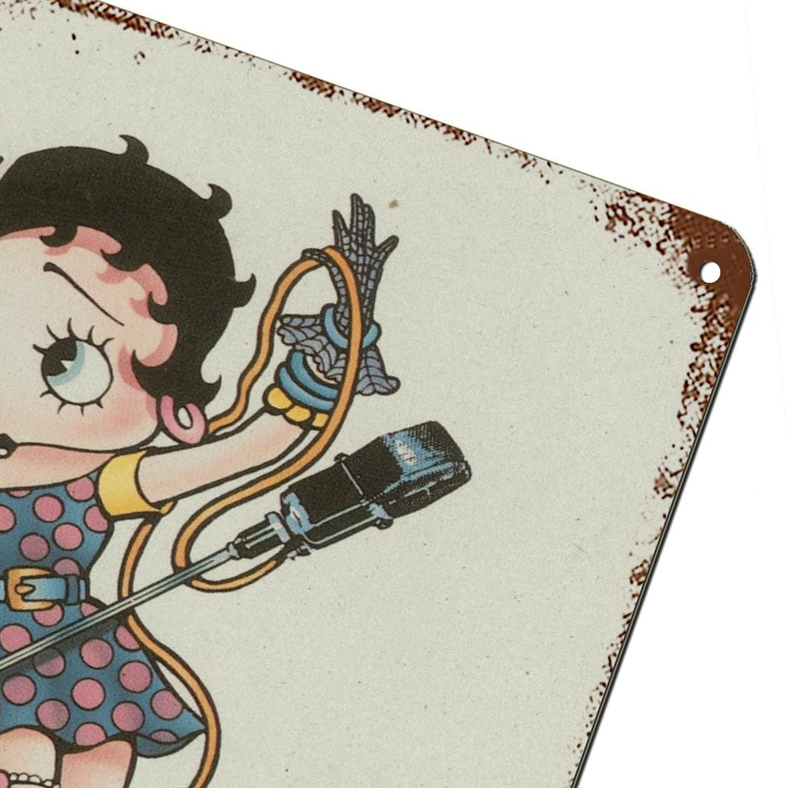 Poster su tela, motivo: Betty Boop Art vintage a tema anime, per camera da letto, ufficio, camera da letto, regalo, senza cornice, 40 x 60 cm