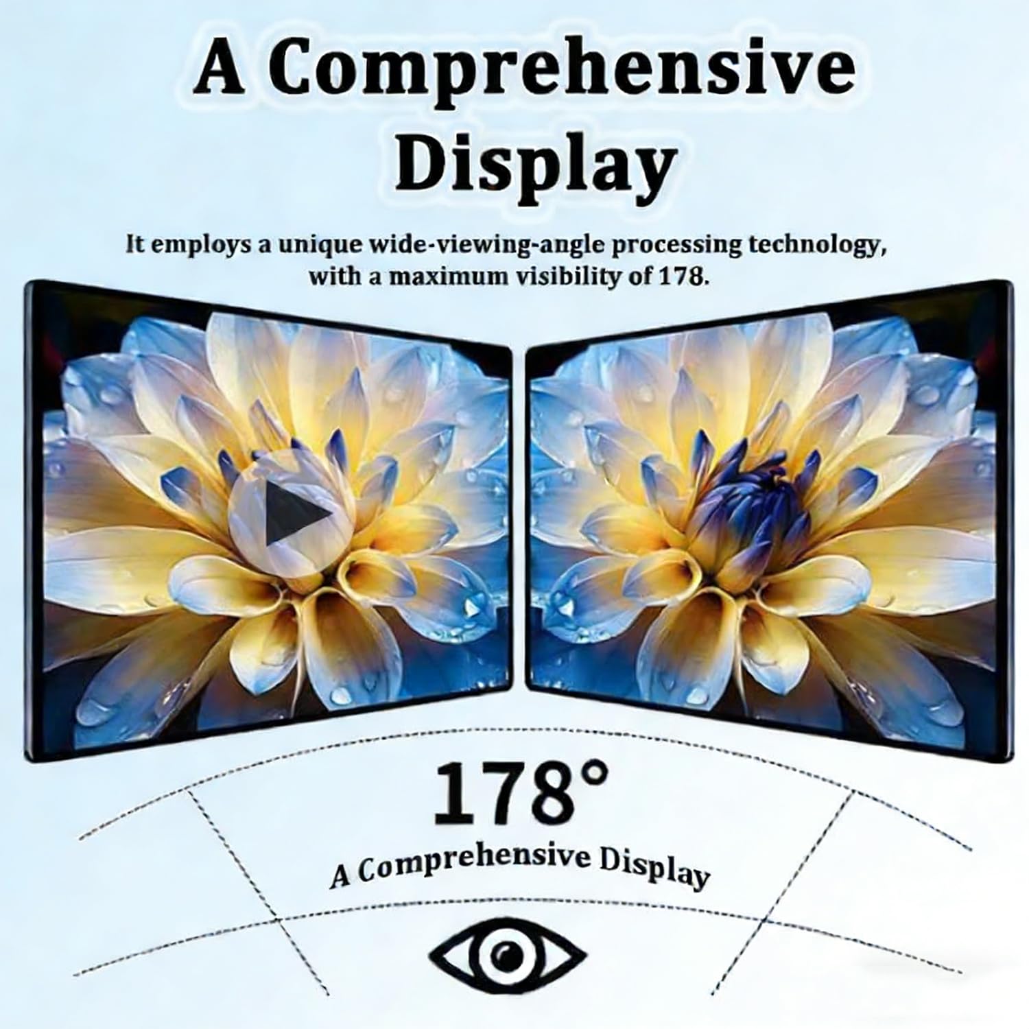 Cyfrowy ekran reklamowy LED, wyświetlacz IPS Full HD 1920 x 1080, tablica naścienna, pilot zdalnego sterowania i USB, automatyczne odtwarzanie multimediów, odtwarzanie wideo i obrazu, 27-calowy