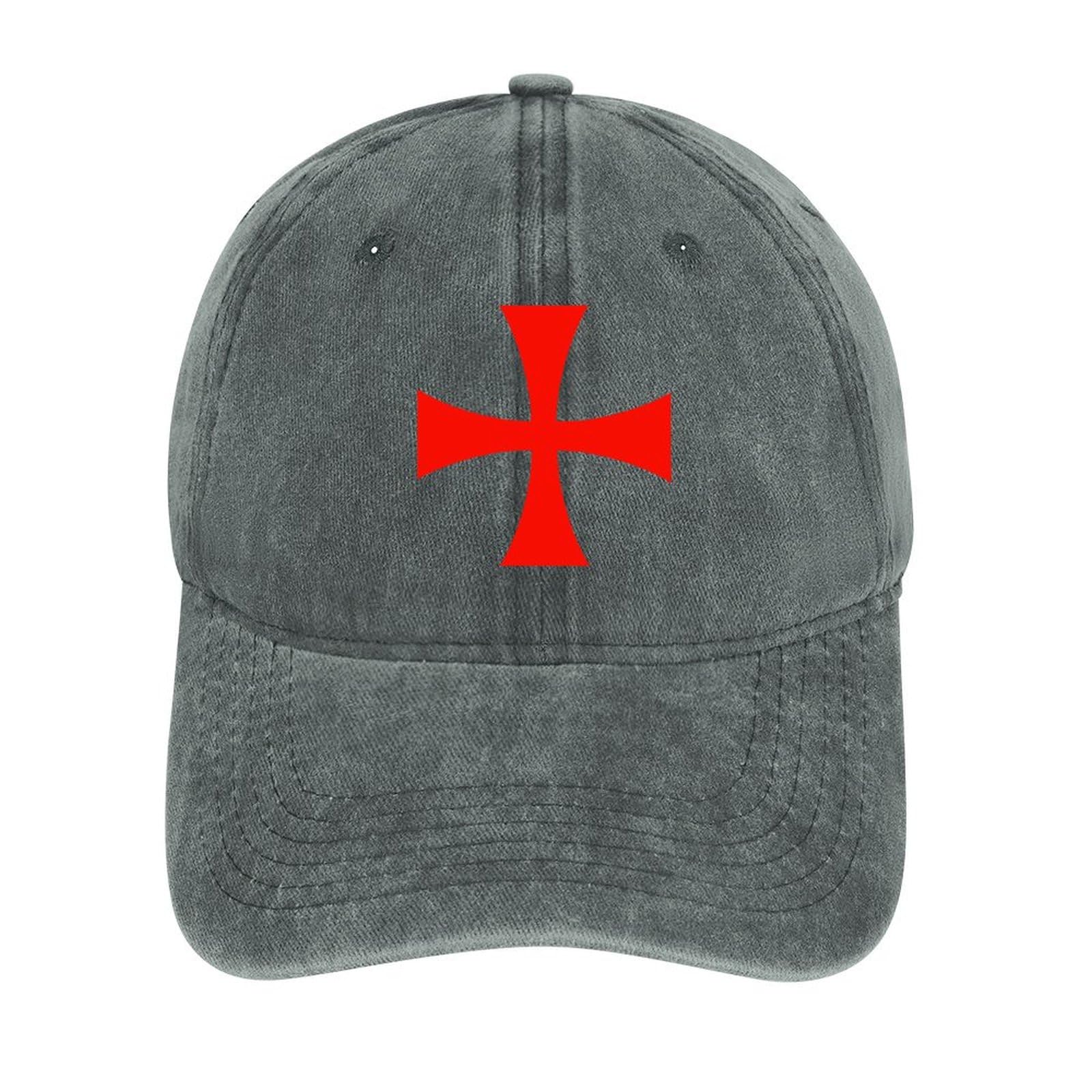 Knights Templar Baseball Cap for Men & Women Running Hat Cotton Adjustable UV Protection Sports Hats Gray-Style