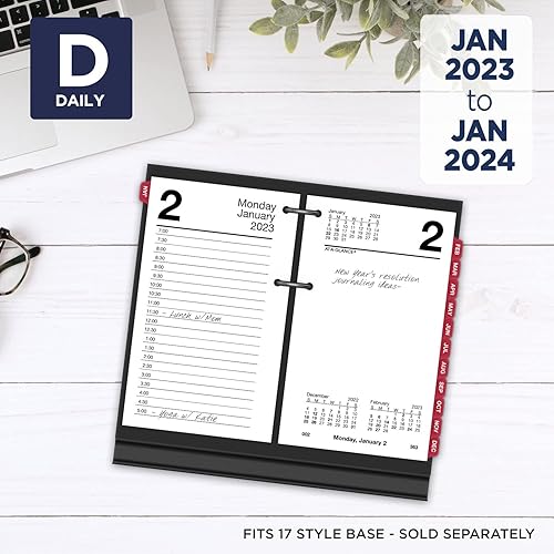 Miniatura 2 de AT-A-GLANCE Recambio de calendario de escritorio diario 2023, 3-12 x 6 pulgadas, hojas sueltas, pestañas mensuales (E717T50)
