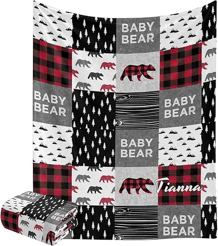 Miniatura 8 de Manta personalizada con diseño de astas, Little Man con texto y nombre, manta de forro polar súper suave para sofá, cama, 50 x 60 pulgadas