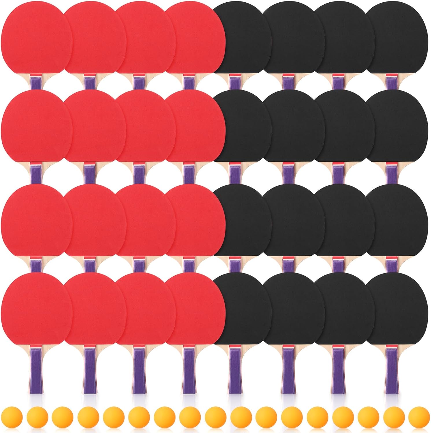 Outus Pack Portable Table Tennis Combo 8 Paddles & 12 Balls with Carry Bag for Indoor Outdoor Sport