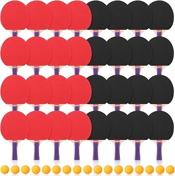 Outus Pack Portable Table Tennis Combo 8 Paddles & 12 Balls with Carry Bag for Indoor Outdoor Sport