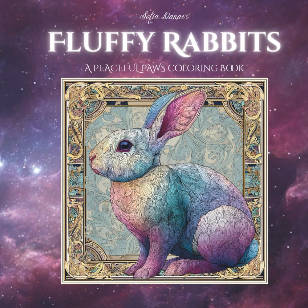 Fluffy Rabbits: A Peaceful Paws Coloring Book Volume 11