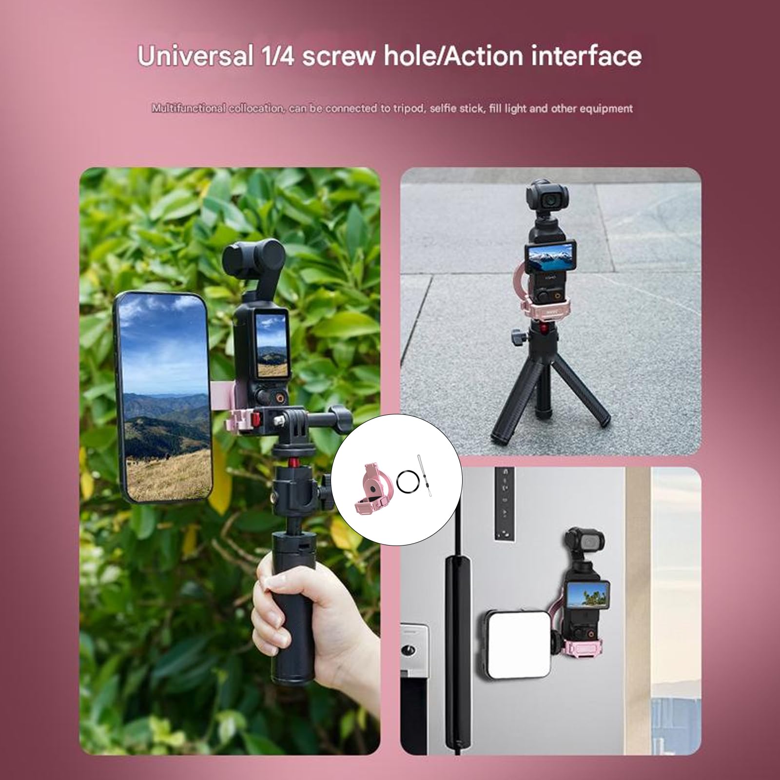 Trípode plegable para selfie, soporte para teléfono, soporte de bolsillo para cámara de 3 acciones, soporte portátil para cámara de video al aire libre