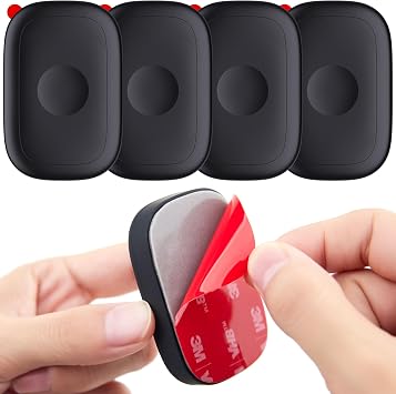 DDJ 4 Pack Adhesive Mount Holder for Tile Life360 Pro 2024 Tracker with 3M Adhesive Sticker, Silicone Waterproof Tile Pro Case Cover Anti-Lost for Luggage, TV Remotes, Car, Bike, Drones, Purse