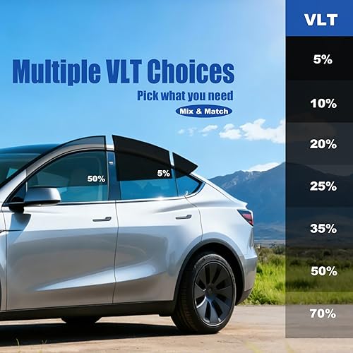 Miniatura 5 de AUTOTEK Película de tinte para ventanas precortada para todos los lados de automóviles, protección contra el sol, privacidad, anti-roturas, vidrio