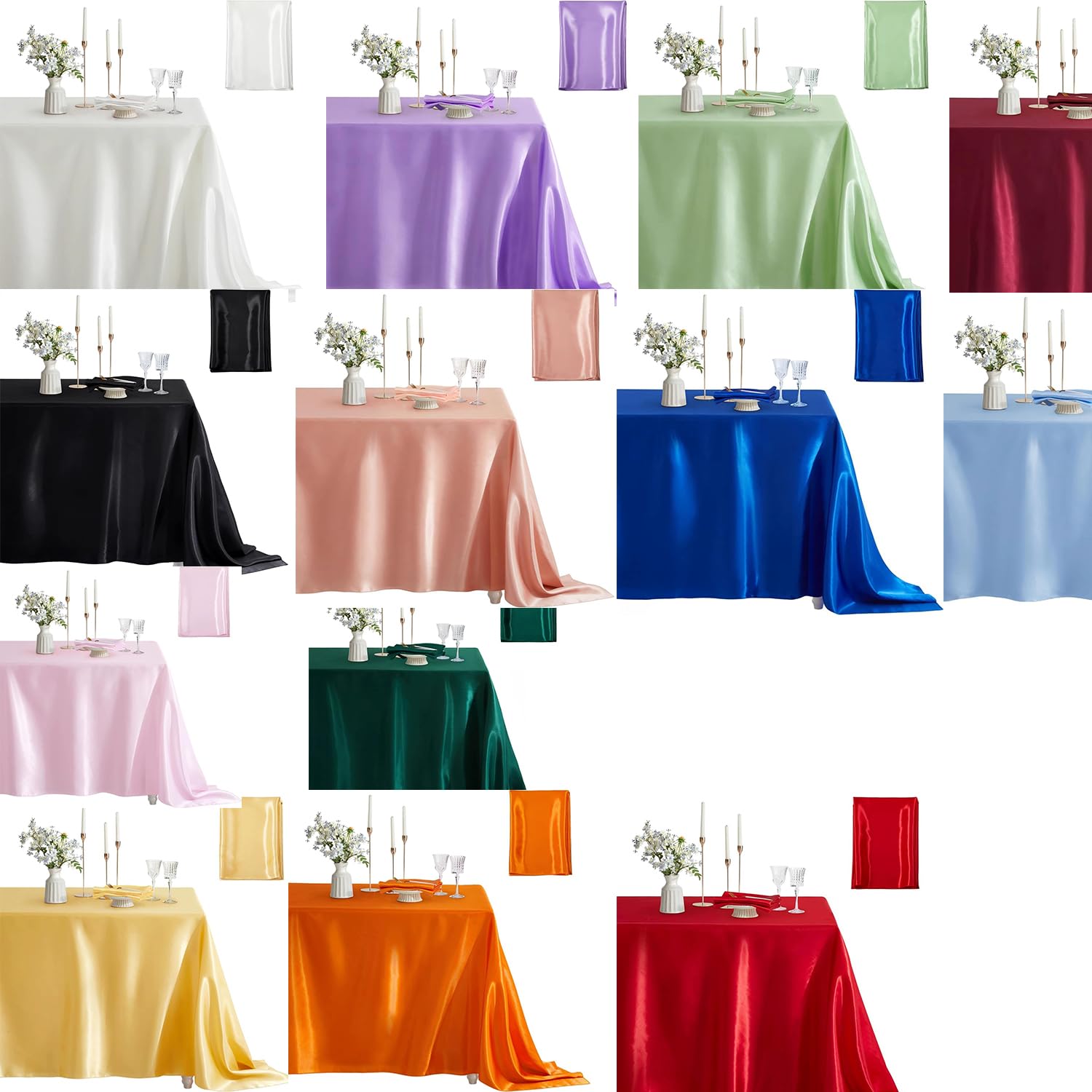 Tovaglia in raso, 152 x 305 cm, rettangolare, decorazione da tavolo per matrimoni, feste, banchetti, vacanze, feste, picnic, Natale, Halloween, verde salvia