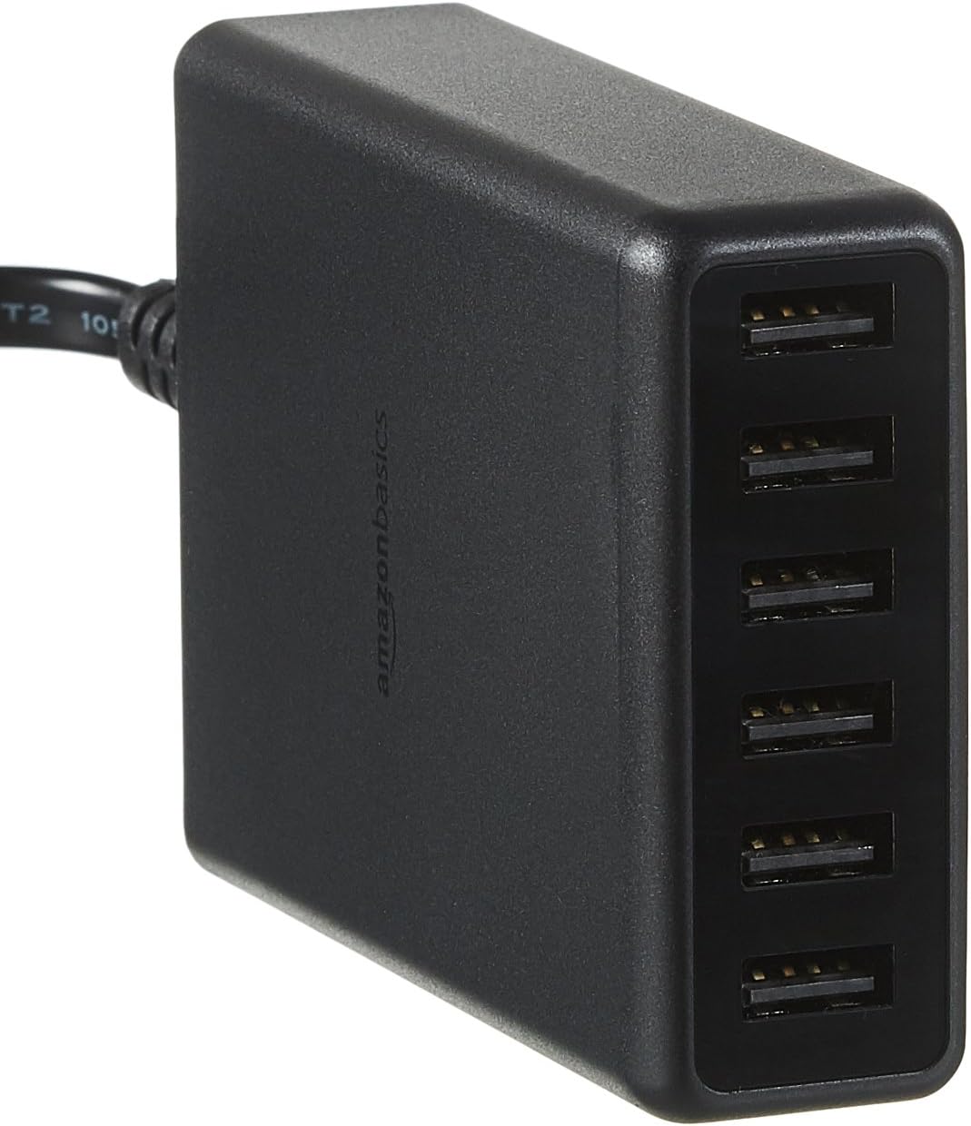  Basics One-Port 12W USB Wall Charger for Phone, iPad, and Tablet, 2.4 Amp, Black (2-Pack)
