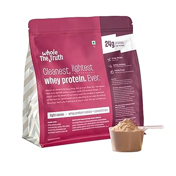 The Whole Truth Whey Protein Isolate+Concentrate | Light Cocoa 1 kg (2.