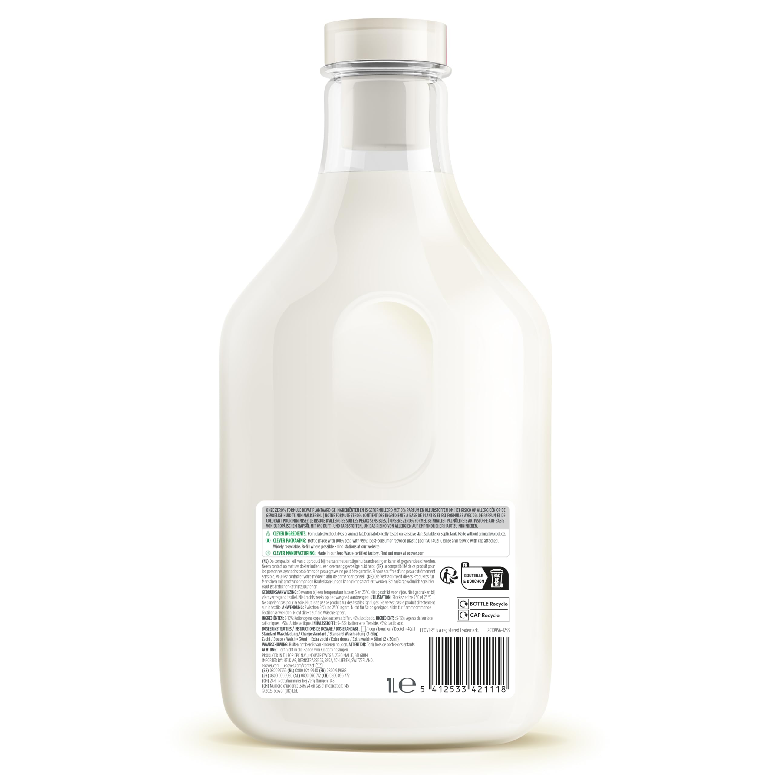 Ecover Zero Adoucissant Hypoallergénique 1L