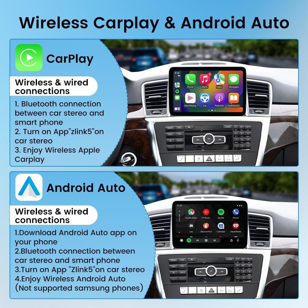 for Benz ML GL 2012-2015 8" Octa Core 2G+32G Car CarPlay Android Auto Navigation Android Stereo GPS Radio Display IPS Touchscreen Headunit Tablet Media Player