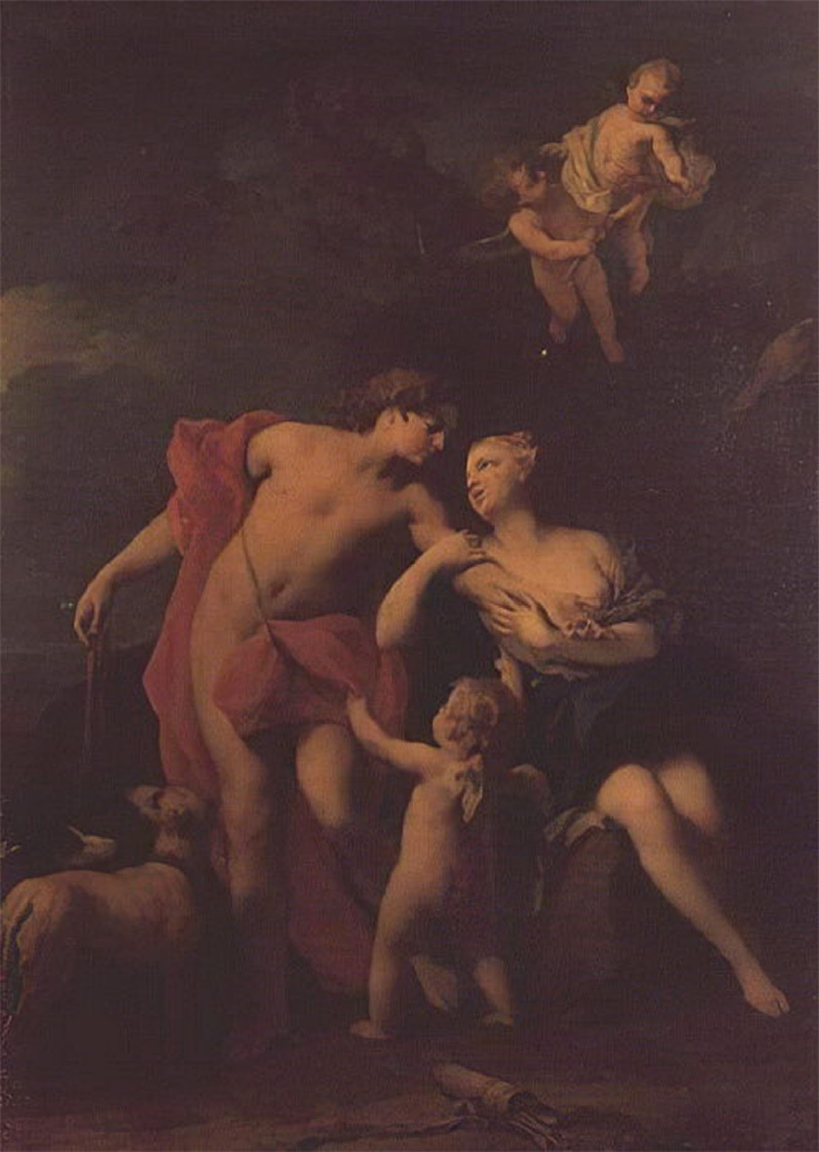 ARTXLXXBN Famous Painting Canvas Artwork Graffiti Print Venus and Adonis by Jacopo Amigoni Portrait Canvas Image for Home Decor 60x90cm