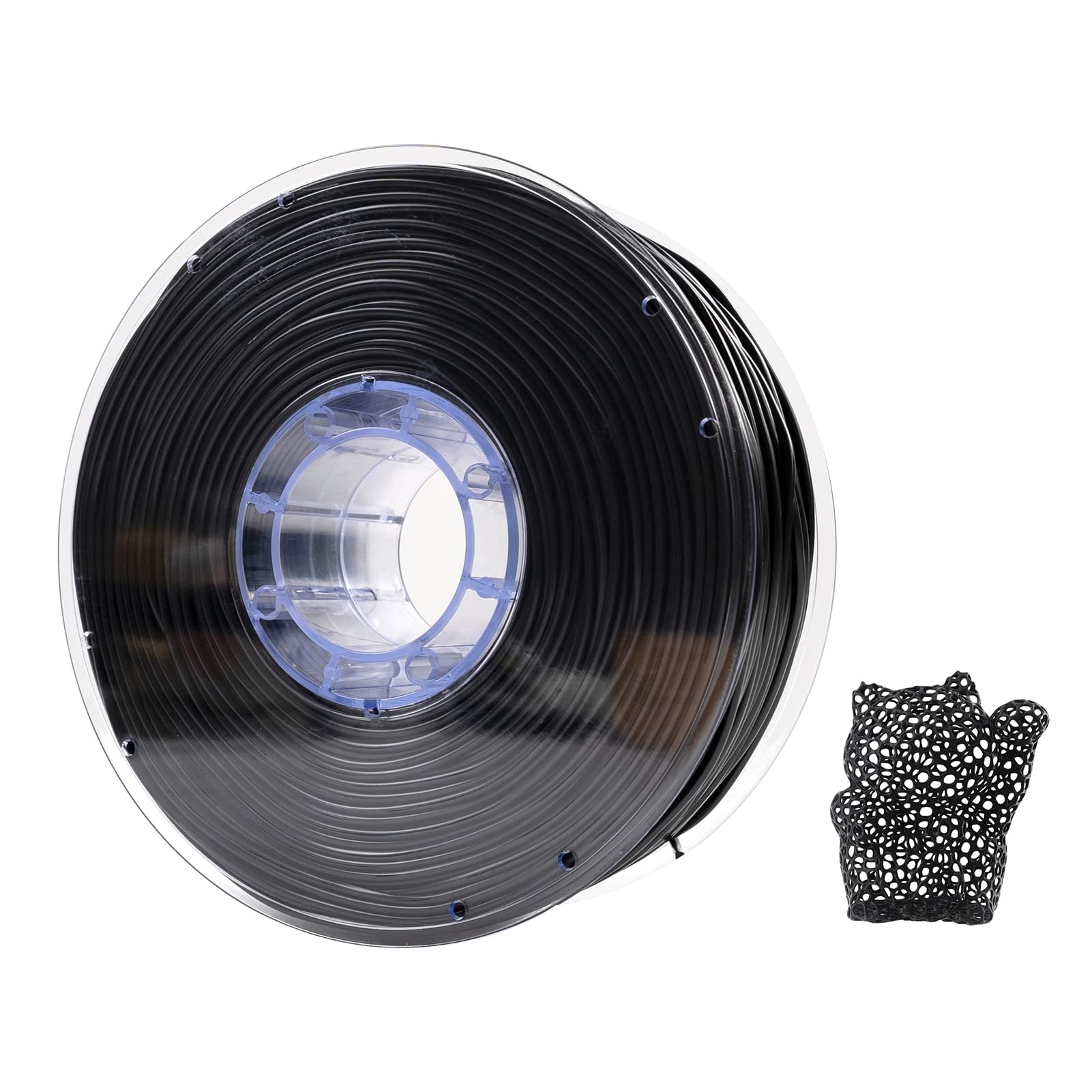 Filamento per stampante 3D PLA trasparente, Bobina da 1 kg di filamento for stampante 3D, diametro 2,85 mm, materiali di consumo in gomma flessibile, materiali di stampa(Black)
