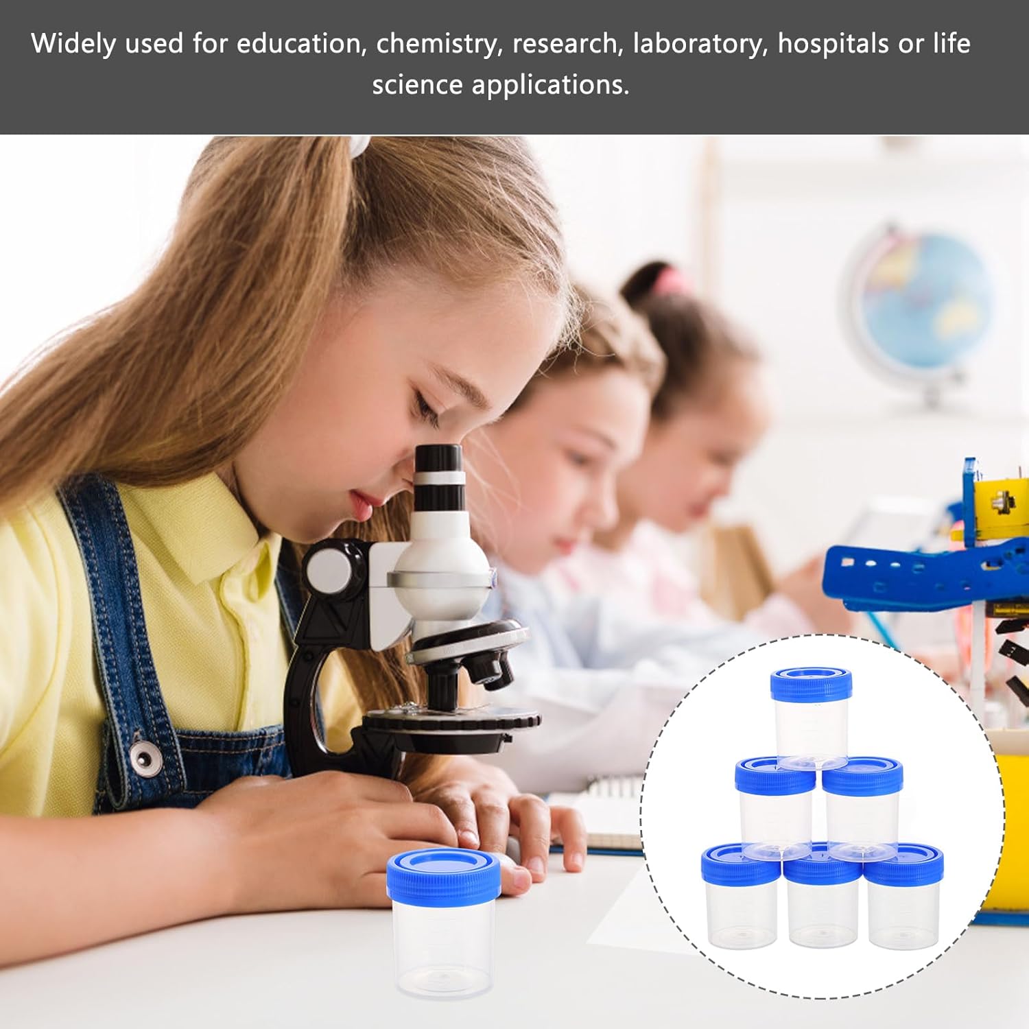 Baluue 50PCS Specimen Container Cups Seal Sample Collection Cup for Urine, Specimen Cups with Screw Urine Sample for Lab Use(40ml)