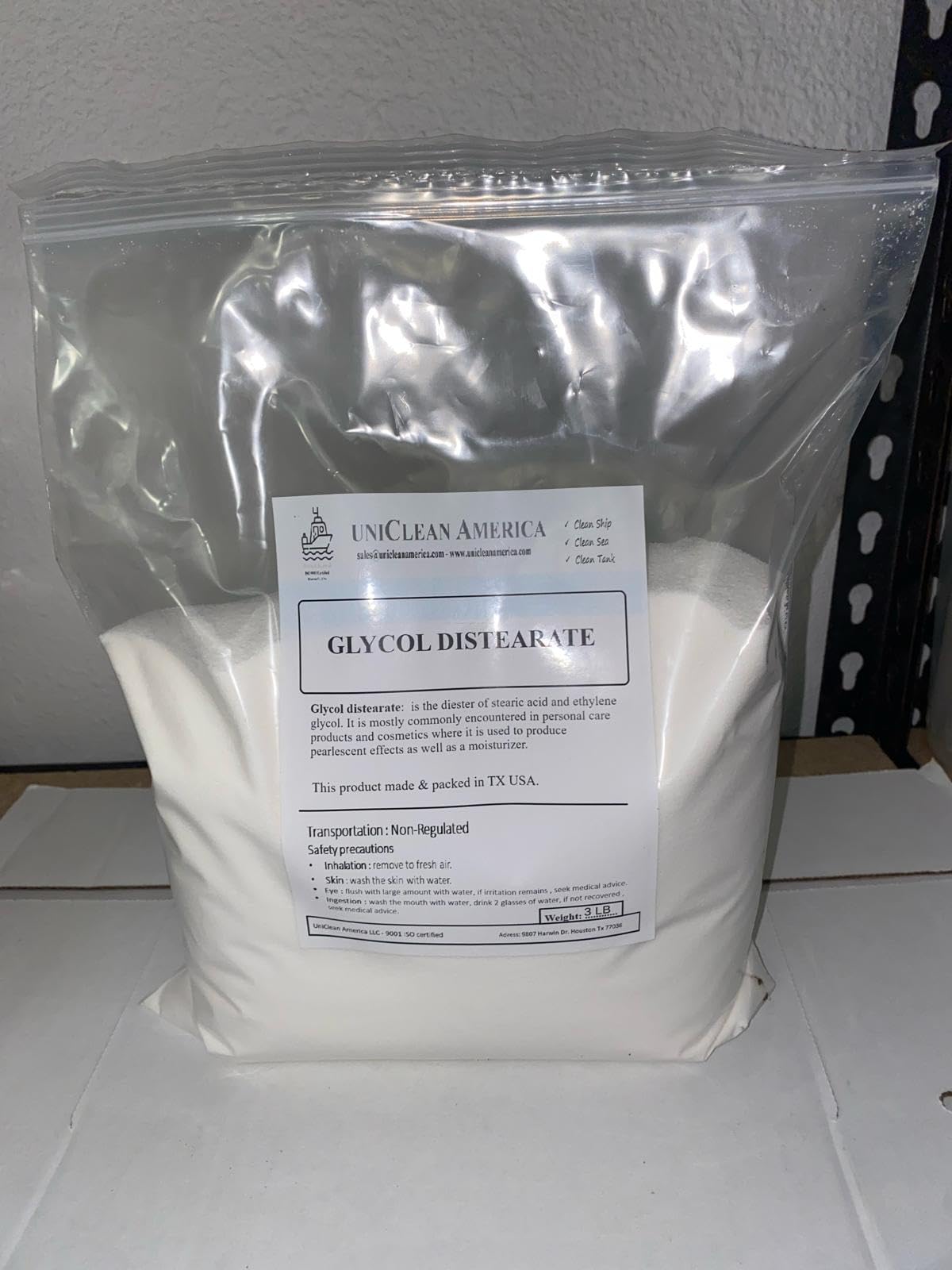 Glycol Distearate - High Purity - for Industrial & Beauty Use – Made in USA – Weight 5lb