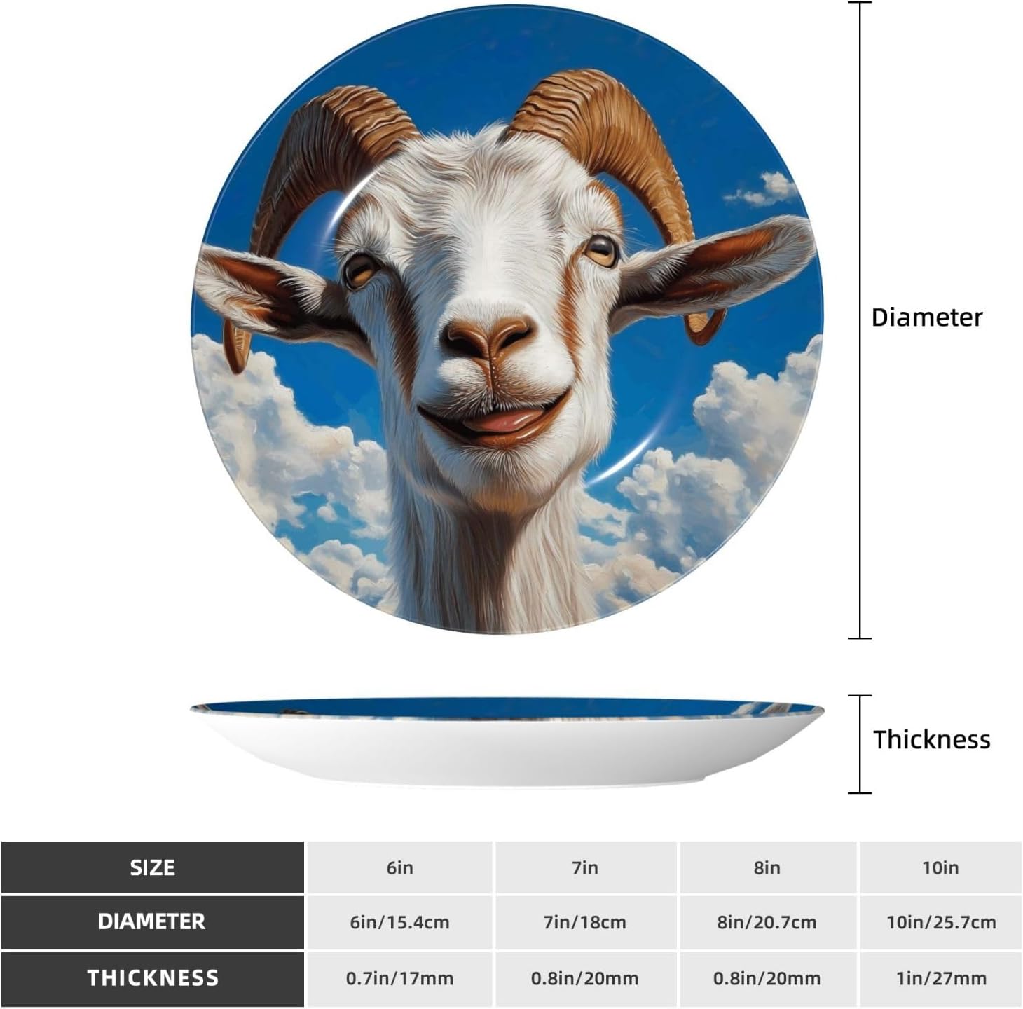 Goat Style Ceramic Plate Display Home Display With Stand Wall Hanging Plate For Home Decor 10 Inch