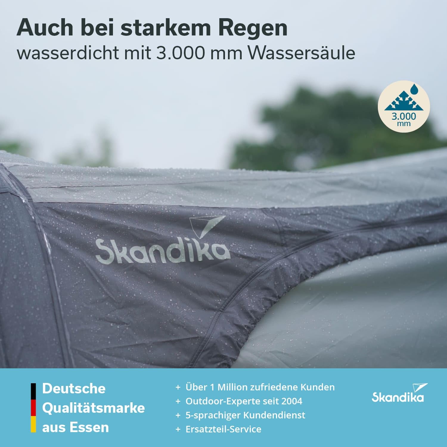 Skandika Seitenwände für Vika Air Van 260 Vorzelt | Seitenwand für Vordach, Caravan Tarp, Sonnensegel, Sonnendach, UV 50+, 3000 mm Wassersäule | für Wohnmobil, Wohnwagen, Camper, Bus
