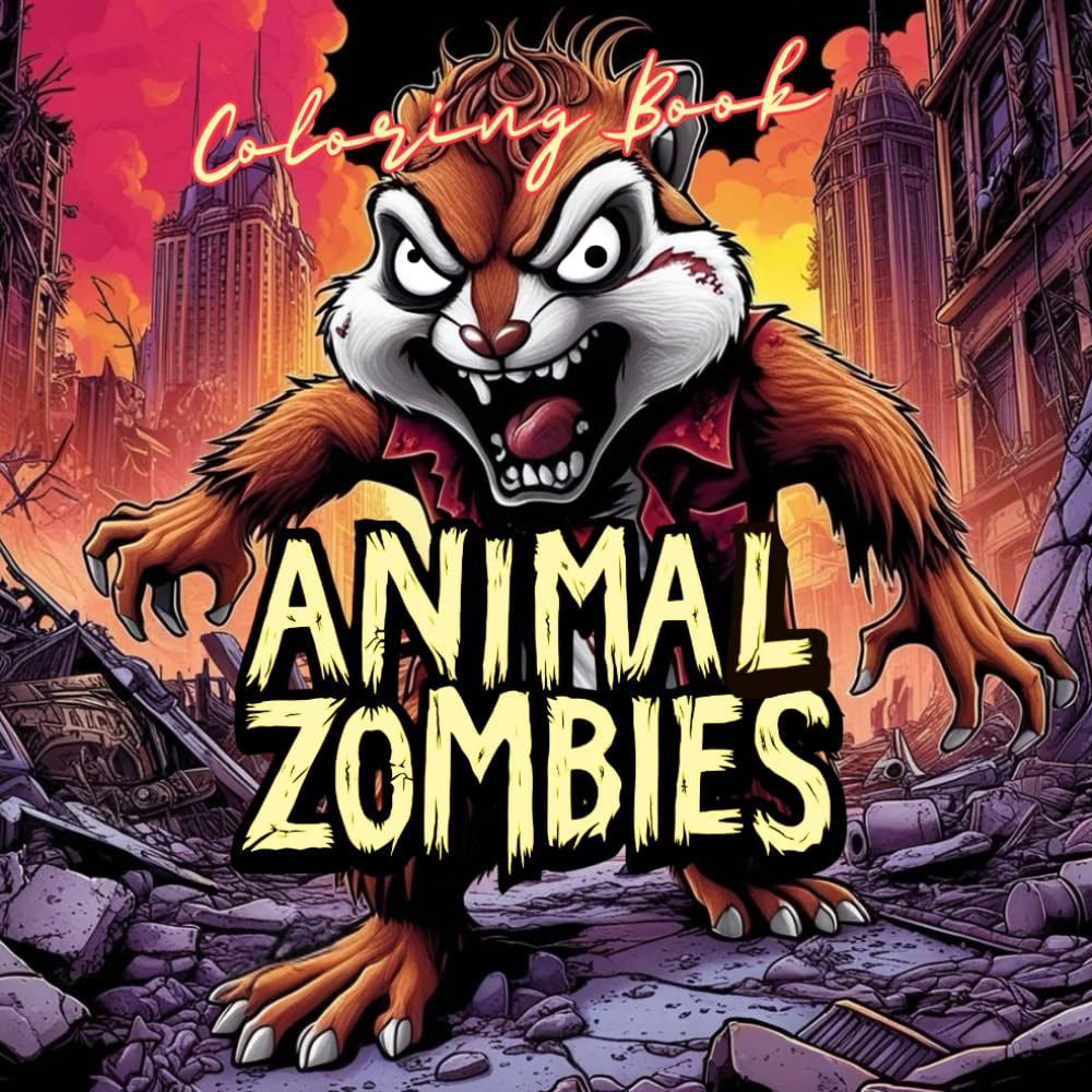 Animal Zombies - a fun and easy Coloring Book for Stress Relief in a creative Way: Animal Zombie Coloring Pages for Adults, Teenagers, Teens, older Kids, Boys & Girls. Relax, get creative and unwind!