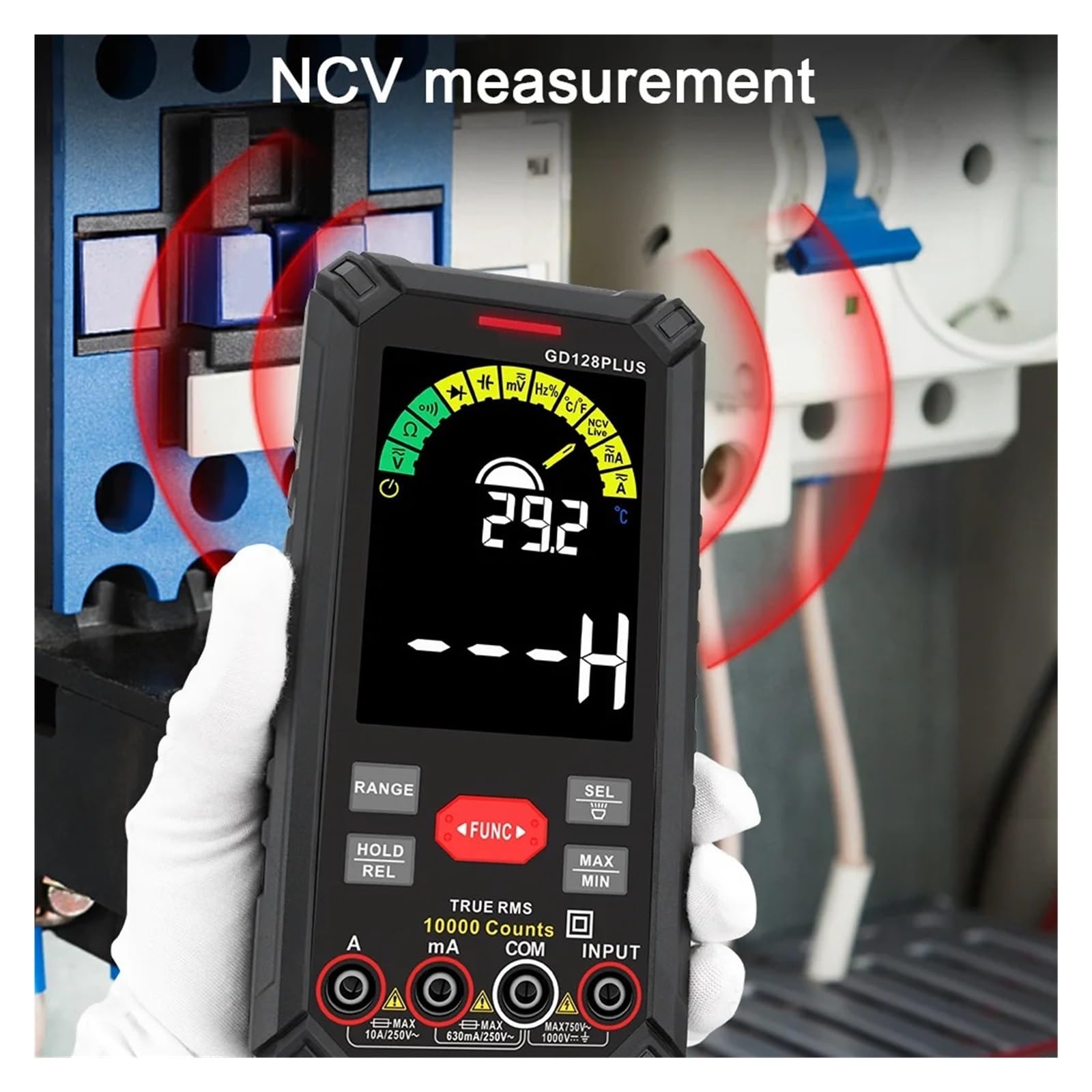 Inteligentny Multimetr Cyfrowy 9999 Zliczeń Kolorowy Wyświetlacz LCD DC Napięcie Prądu Przemiennego True Multimetro Akumulator Multitester Bezpieczny, Praktyczny, DokłAdny