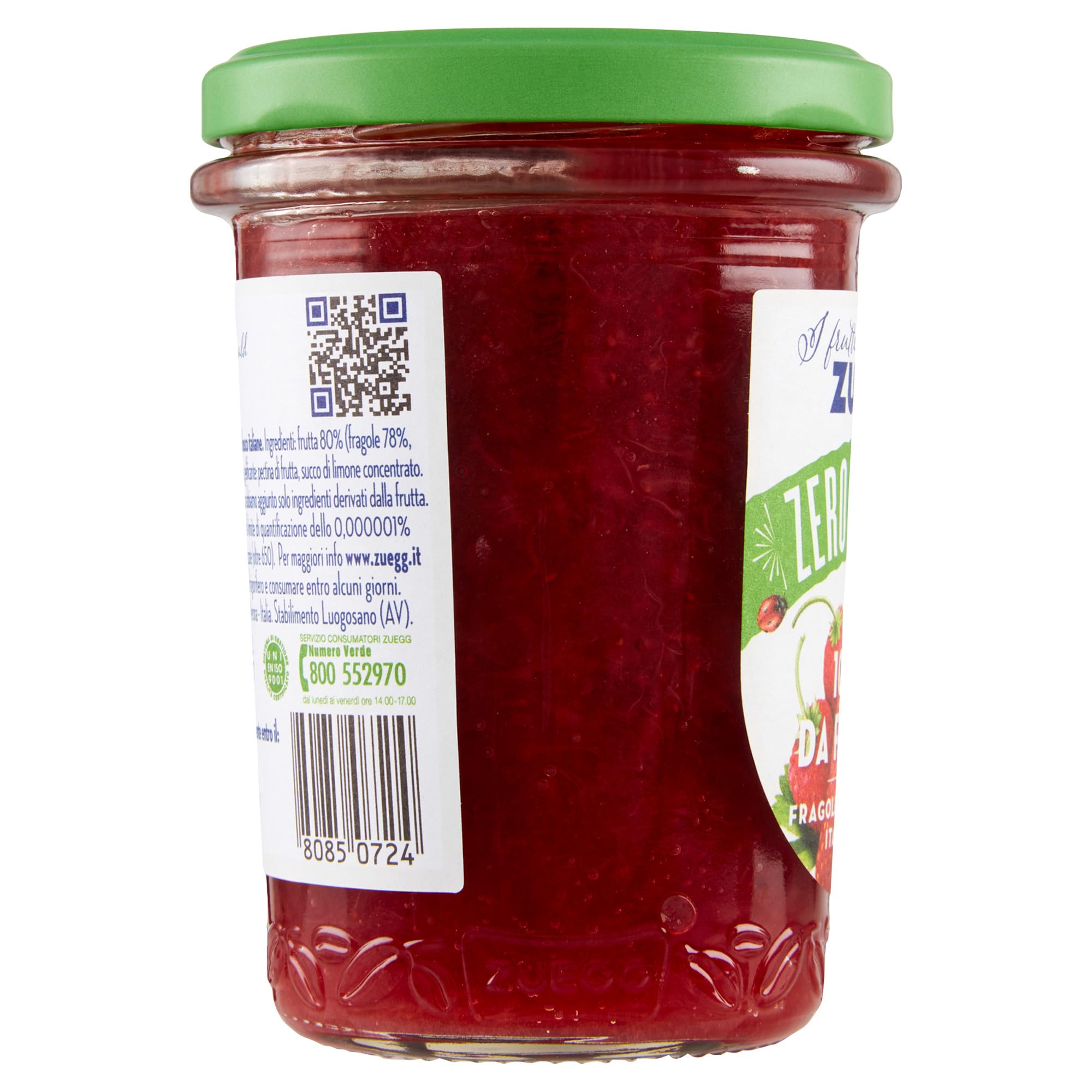Zuegg, Composta di Fragole e Fragoline Zero Residui 100% da Frutta, Fragole e Fragoline Italiane - Tutti Ingredienti Derivati Dalla Frutta, Naturalmente Senza Glutine, Prodotto Vegano (4x 230 grammi)