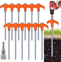 Camping Screw Pegs, Threaded Steel Screw Pegs for Tents Suitable for Hard Soil, Forest, Lawn, Sturdy, Galvanized, Stainless Steel, Wind Resistant