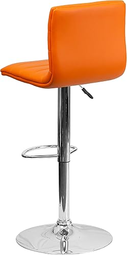 Miniatura 21 de Flash Funiture silla de bar ajustable con base cromada, Vinilo, Negro Negro -,Blanco,Marrón,Borgoña,Verde,Gris,Naranja,Púrpura,Rojo