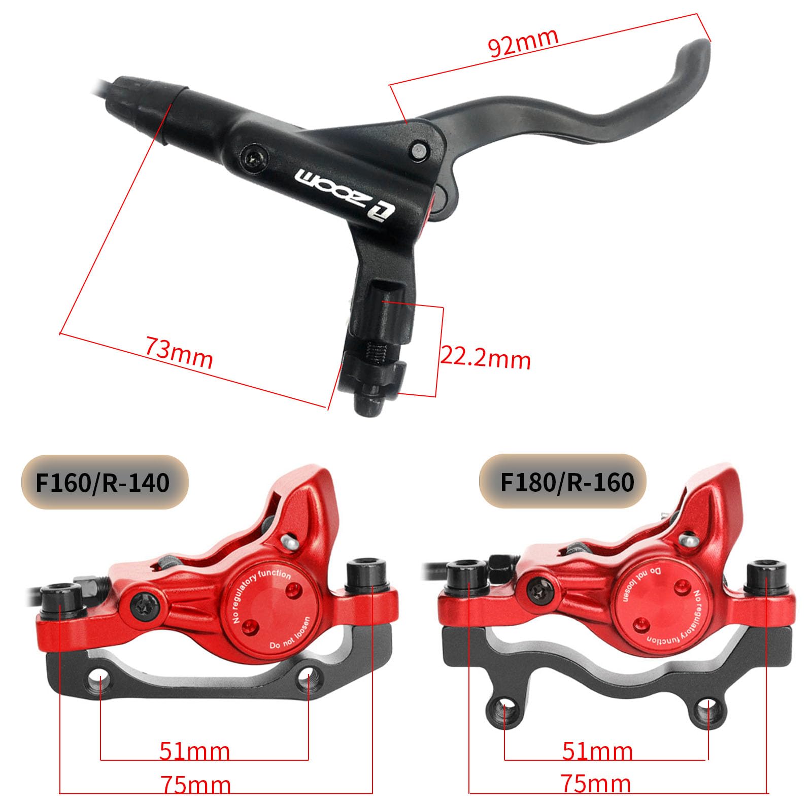 Genetic Mini-V Linear Brake, Front - Black - BCGEMVFK