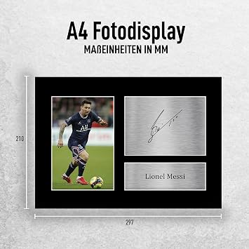 HWC Trading Lionel Messi Paris Blue and Reds Geschenke Gedrucktes Signiertes Autogramm Foto für Fußball Anhänger and Fans - A4