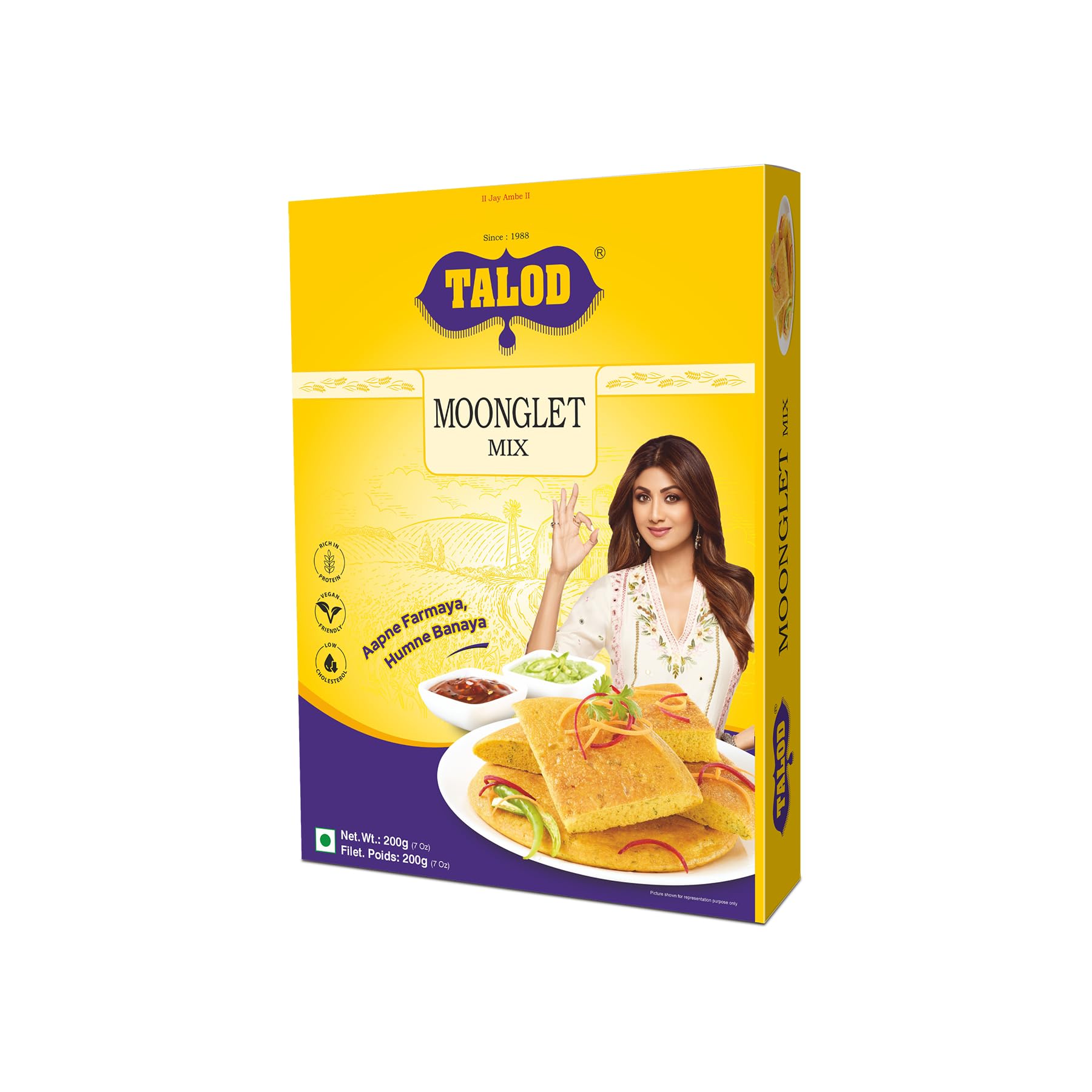 TALOD Moonglet Flour Mix 200g | Instant Moong Dal Cheela Premix | High Protein Savoury Pancake | No Artificial Flavours & Colours | Quick & Easy to Prepare | Protein-Rich Breakfast Snack - 2 Pack-image-37