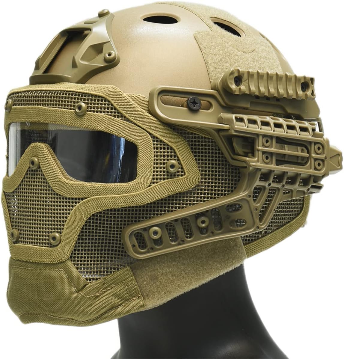 Goldenball G4 System Nylon Bump Full FACE Helmet Mask w/Goggles for Airsoft, Paintball, Military, Sports, Hunting, and Shooting