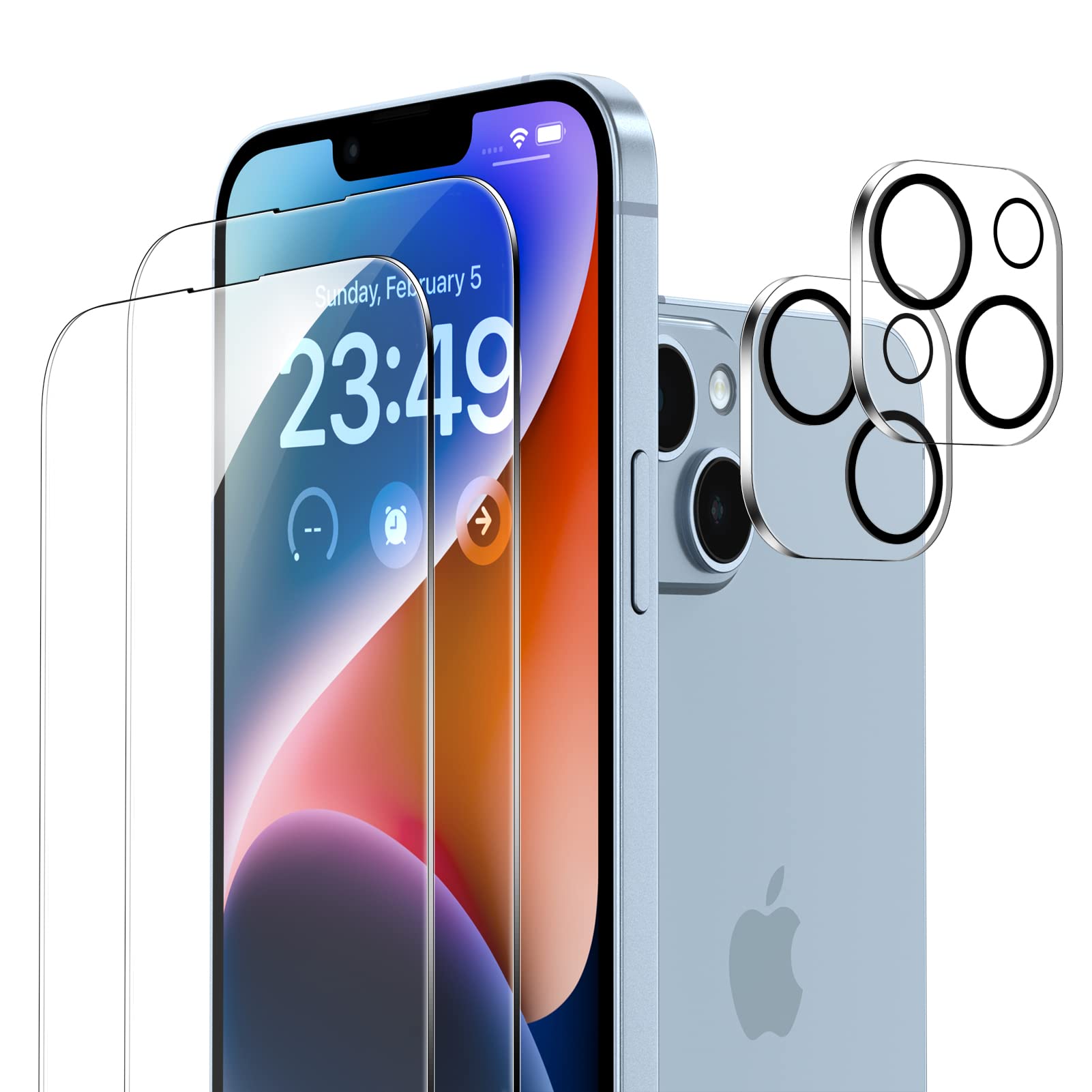 ORNARTO [2 2 Films De Protection Pour IPhone 13 Pro, 2 Protecteur D'Objectif D'Appareil Photo Et 2 Protecteurs D'écran, Dureté 9H, Protecteur D'écran HD Transparent