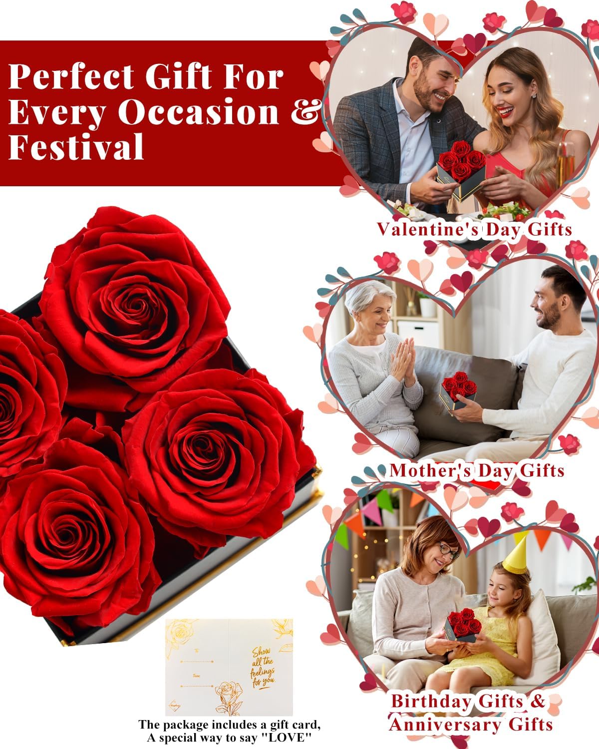 Changshunqi Forever Flowers, Preserved Roses in a Box, Eternal Rose Flowers for Delivery, Forever Preserved Roses Gifts for Her Women Wife Christmas Birthday Mothers Flower for Mom Womens Girlfriend - Image 4