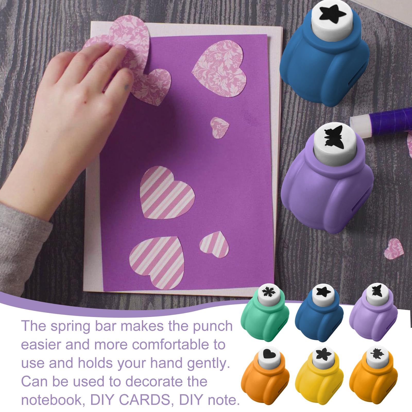 4x Motivstanzer Set - Herz, Stern, Kirschblüte & Schneeflocke