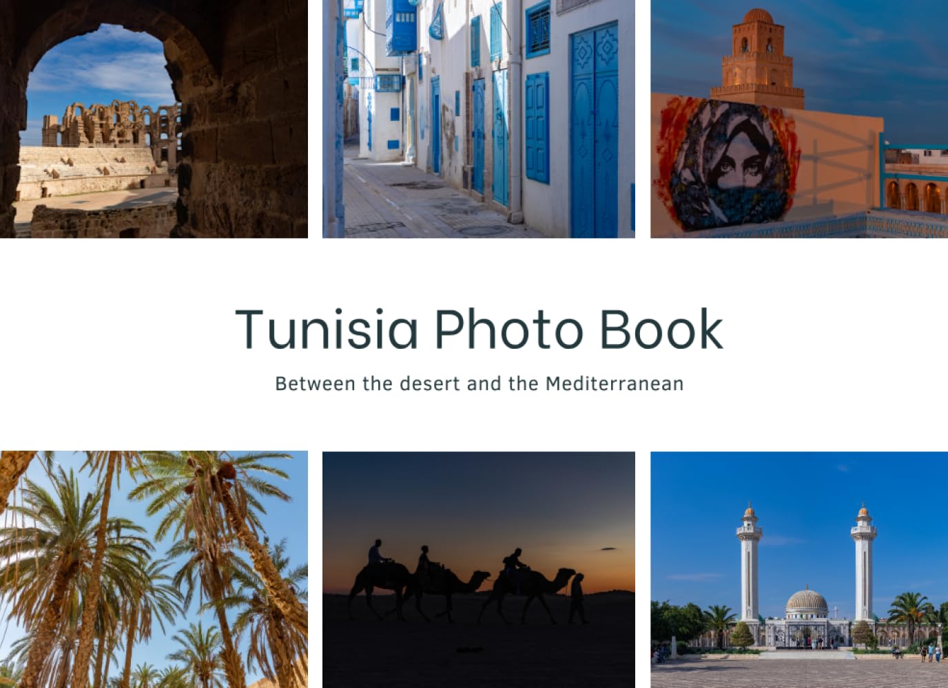 Livre photo Tunisie grand format avec couverture rigide et photographies HD de paysage